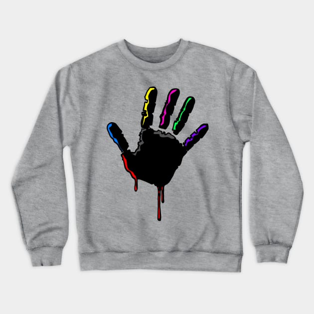 Handprint Crewneck Sweatshirt by OkayPlatypus